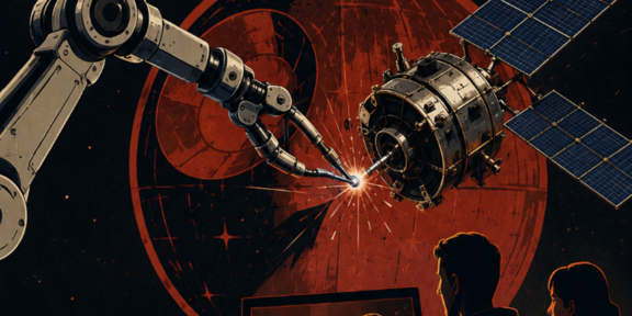 Logo des dritten Hackathon (Satellit, CoBot, Planet)