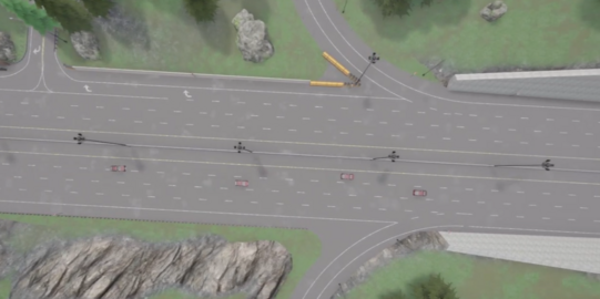 Draufsicht auf Autobahnszenario