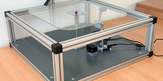 Ball on Palte Demonstrator steht auf Tisch